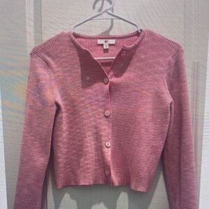 Pink Button-Up Women's Sweater